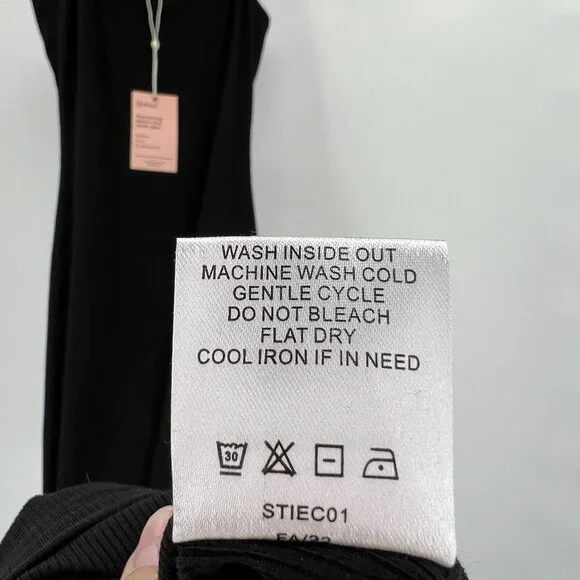 Quince Women’s Black Tencel Rib Knit Maxi Slip Dress sz XS NWT Sleeveless Long - Picture 5 of 8